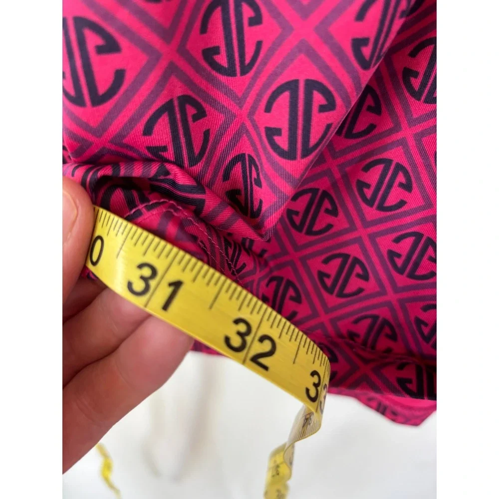 Greyson Mens Pink Navy Monogram Performance Polo Shirt Size M